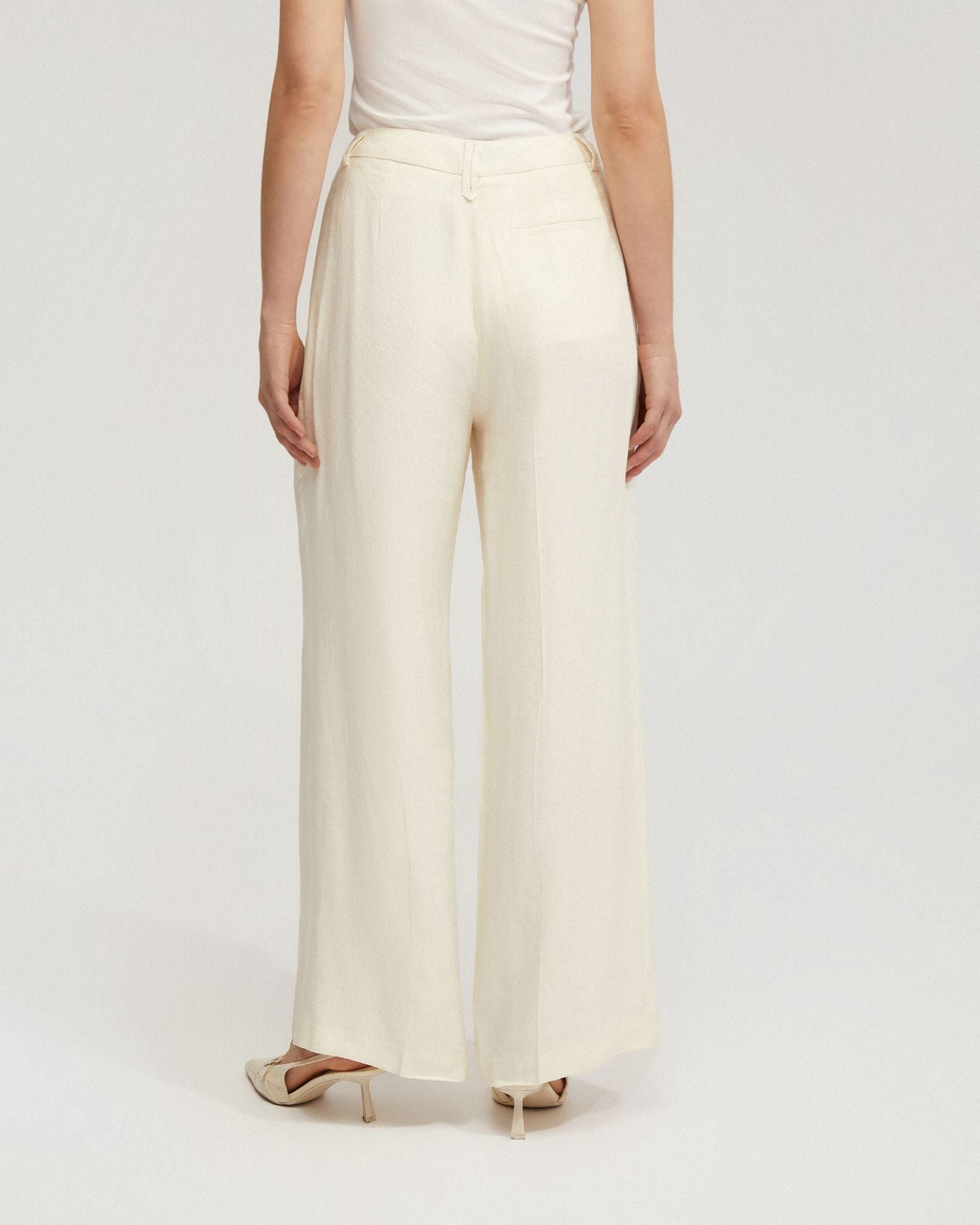 Sonia Linen Blend Front Pleat Pant