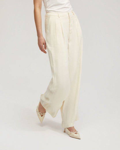 Sonia Linen Blend Front Pleat Pant