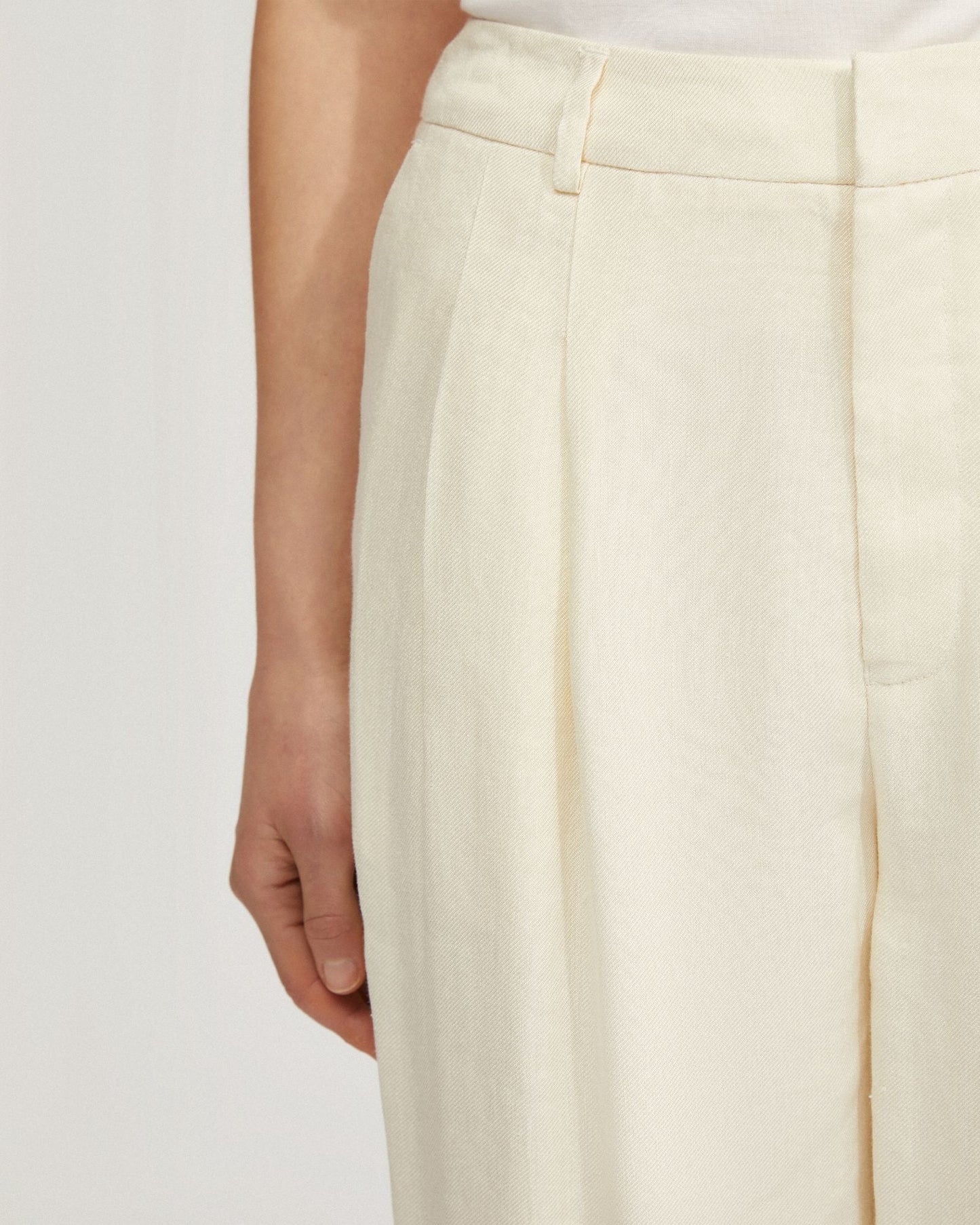 Sonia Linen Blend Front Pleat Pant