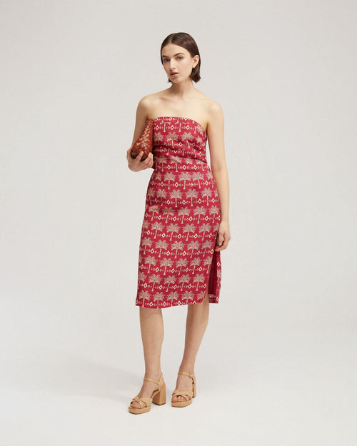 Scala Strapless Printed Dress