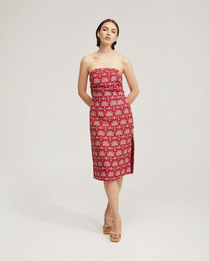 Scala Strapless Printed Dress