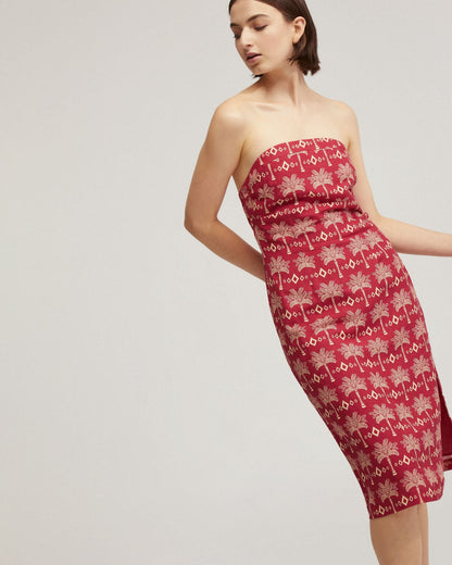 Scala Strapless Printed Dress