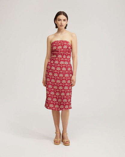 Scala Strapless Printed Dress