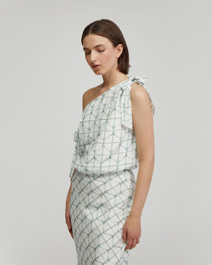 Sandy Printed Tie Up Top
