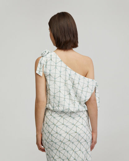 Sandy Printed Tie Up Top