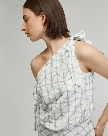 Sandy Printed Tie Up Top