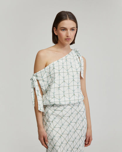 Sandy Printed Tie Up Top