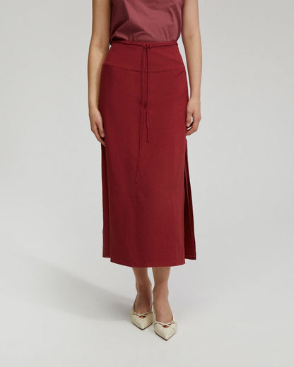 Rose Linen Blend Skirt