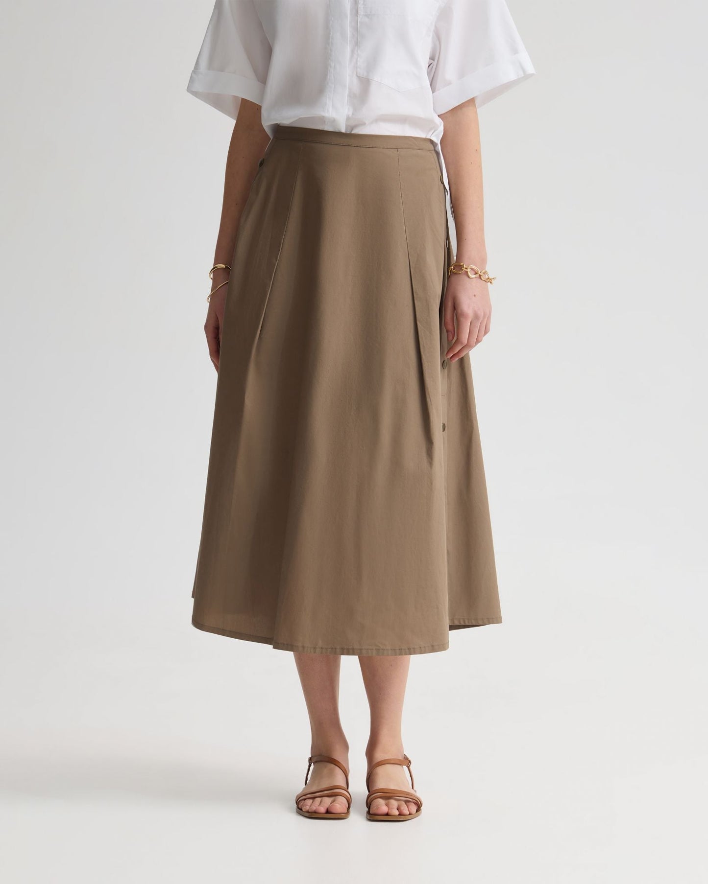Harlow Snap Midi Skirt
