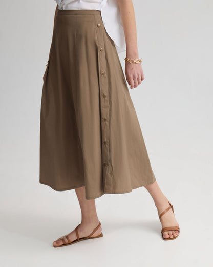 Harlow Snap Midi Skirt