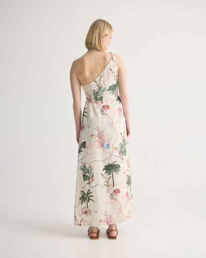 Maja One Shoulder Linen Dress