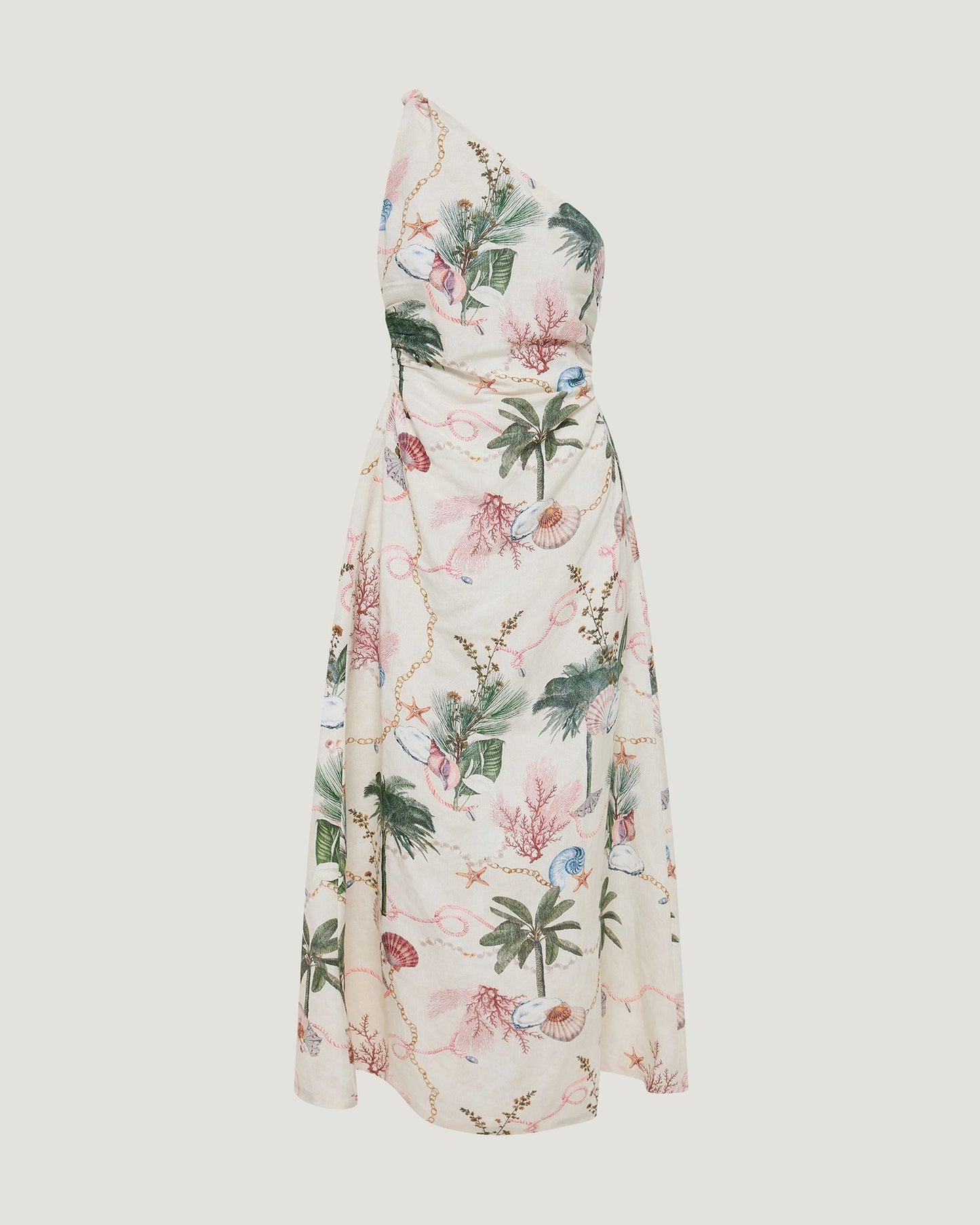 Maja One Shoulder Linen Dress