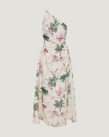 Maja One Shoulder Linen Dress
