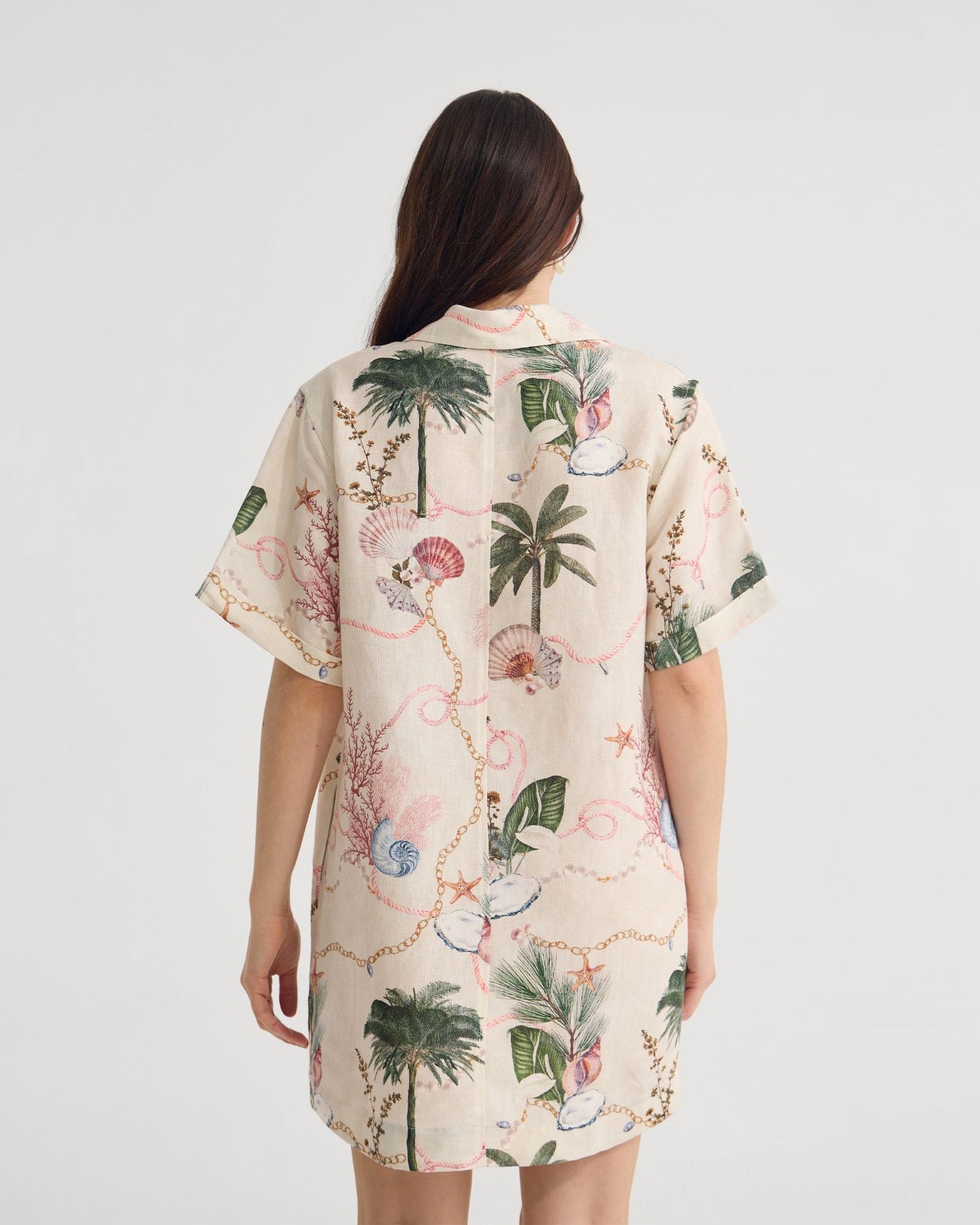 Milos Printed Linen Mini Dress