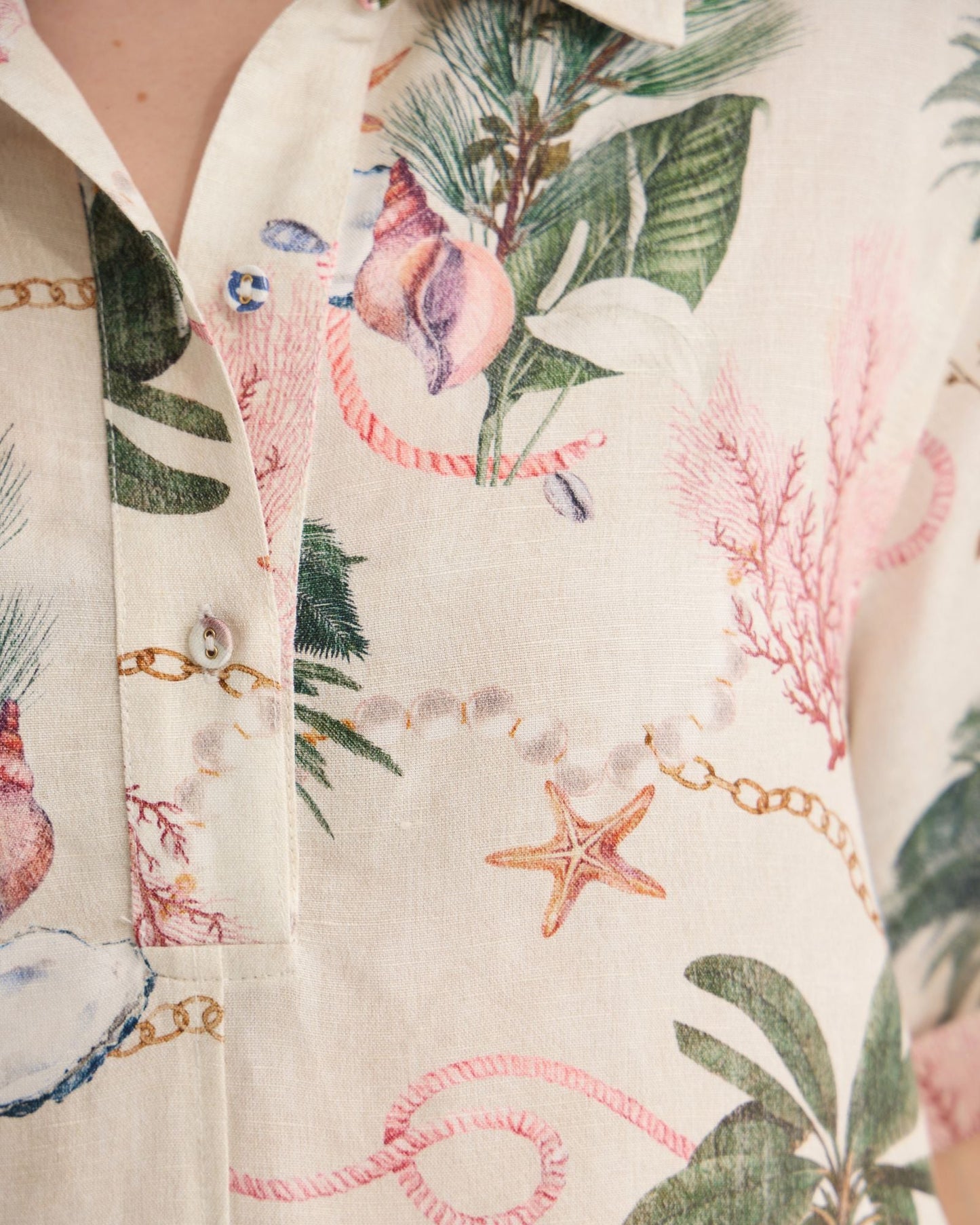 Milos Printed Linen Mini Dress