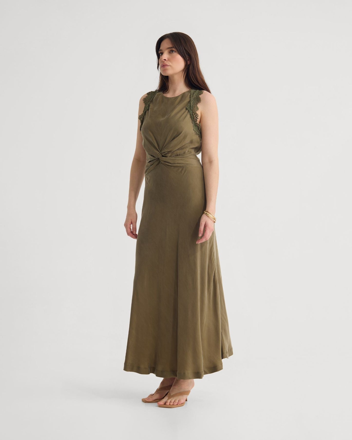 Camilla Cupro Lace Trim Dress