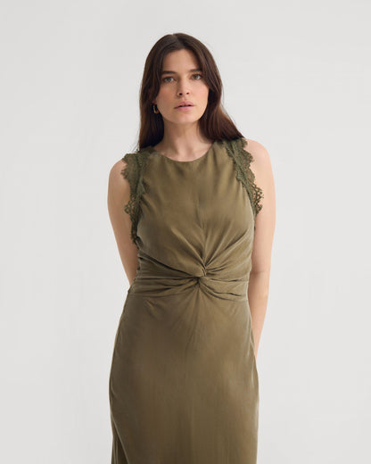 Camilla Cupro Lace Trim Dress