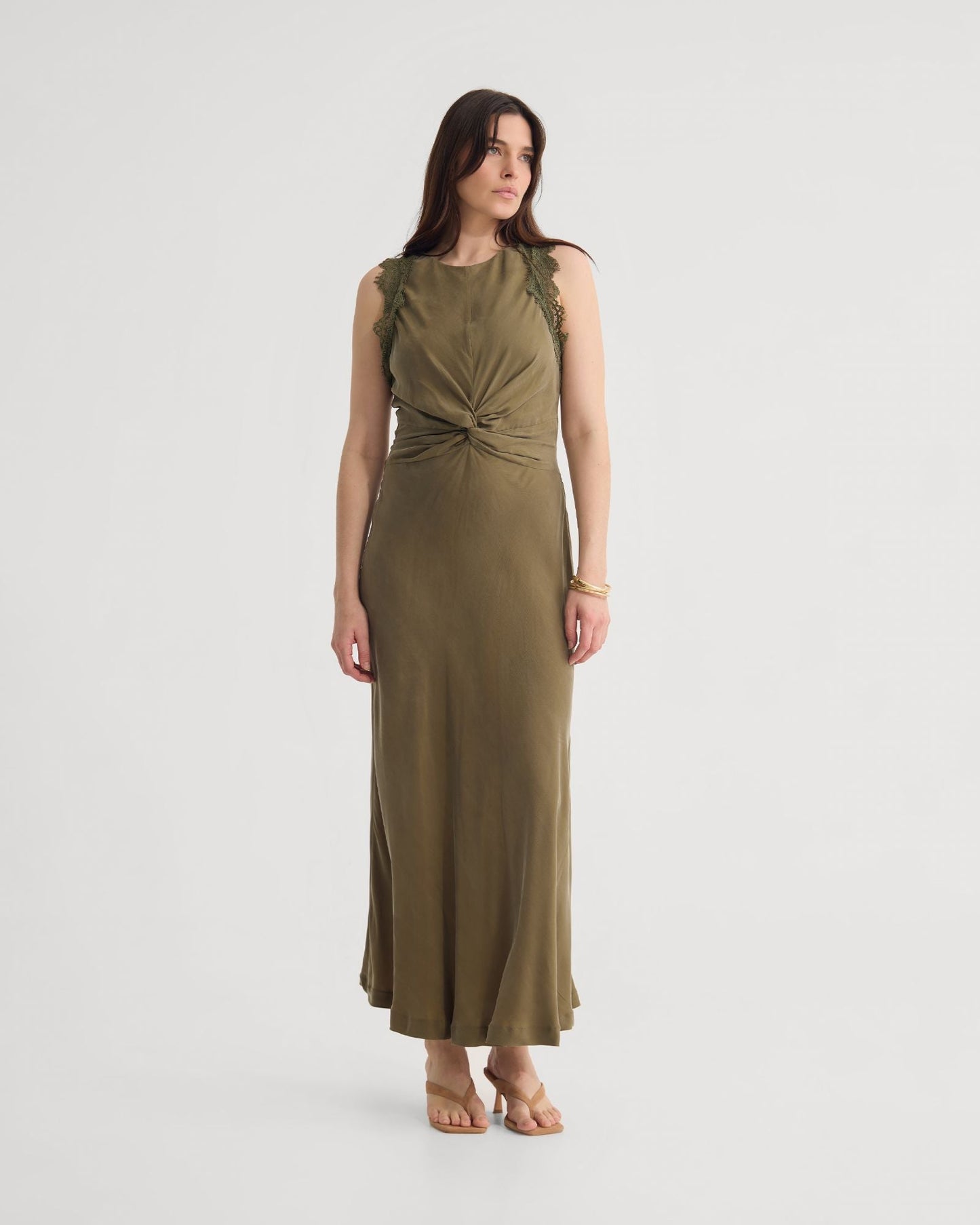 Camilla Cupro Lace Trim Dress