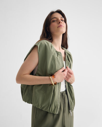 Katie Sleevless Bomber Jacket