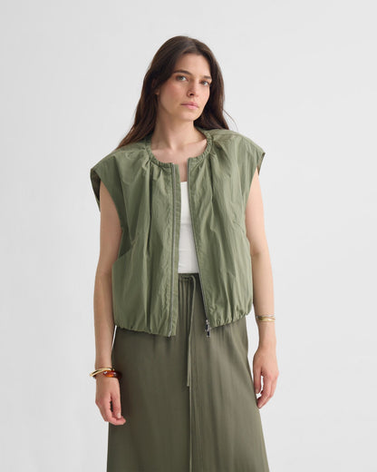 Katie Sleevless Bomber Jacket