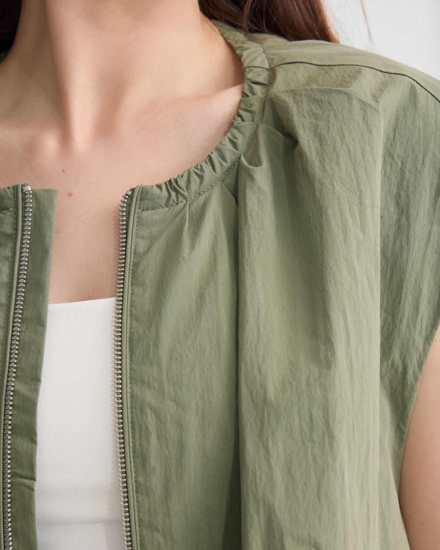 Katie Sleevless Bomber Jacket