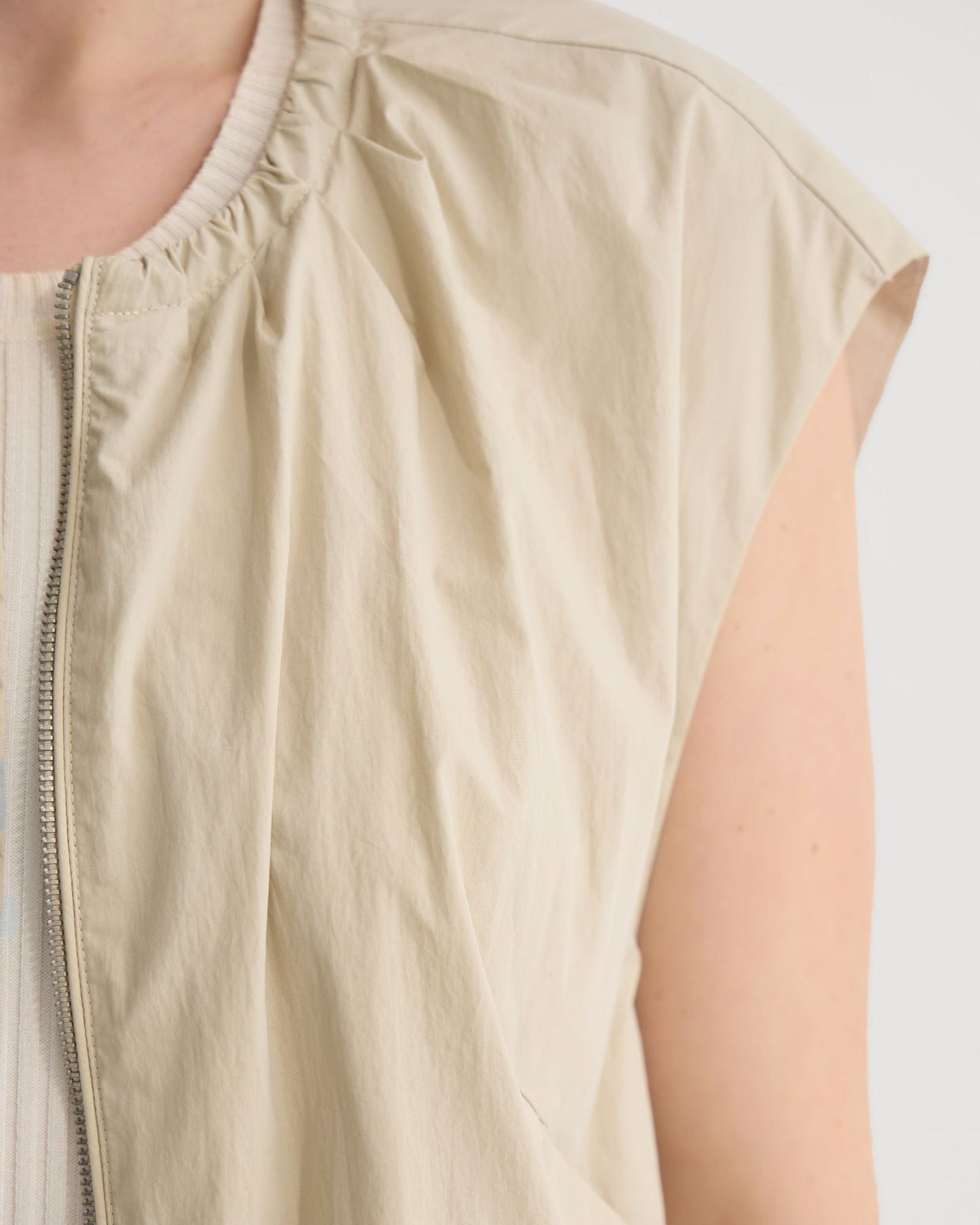 Katie Sleevless Bomber Jacket