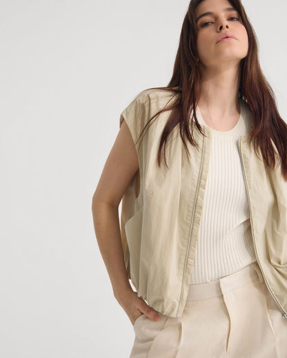 Katie Sleevless Bomber Jacket