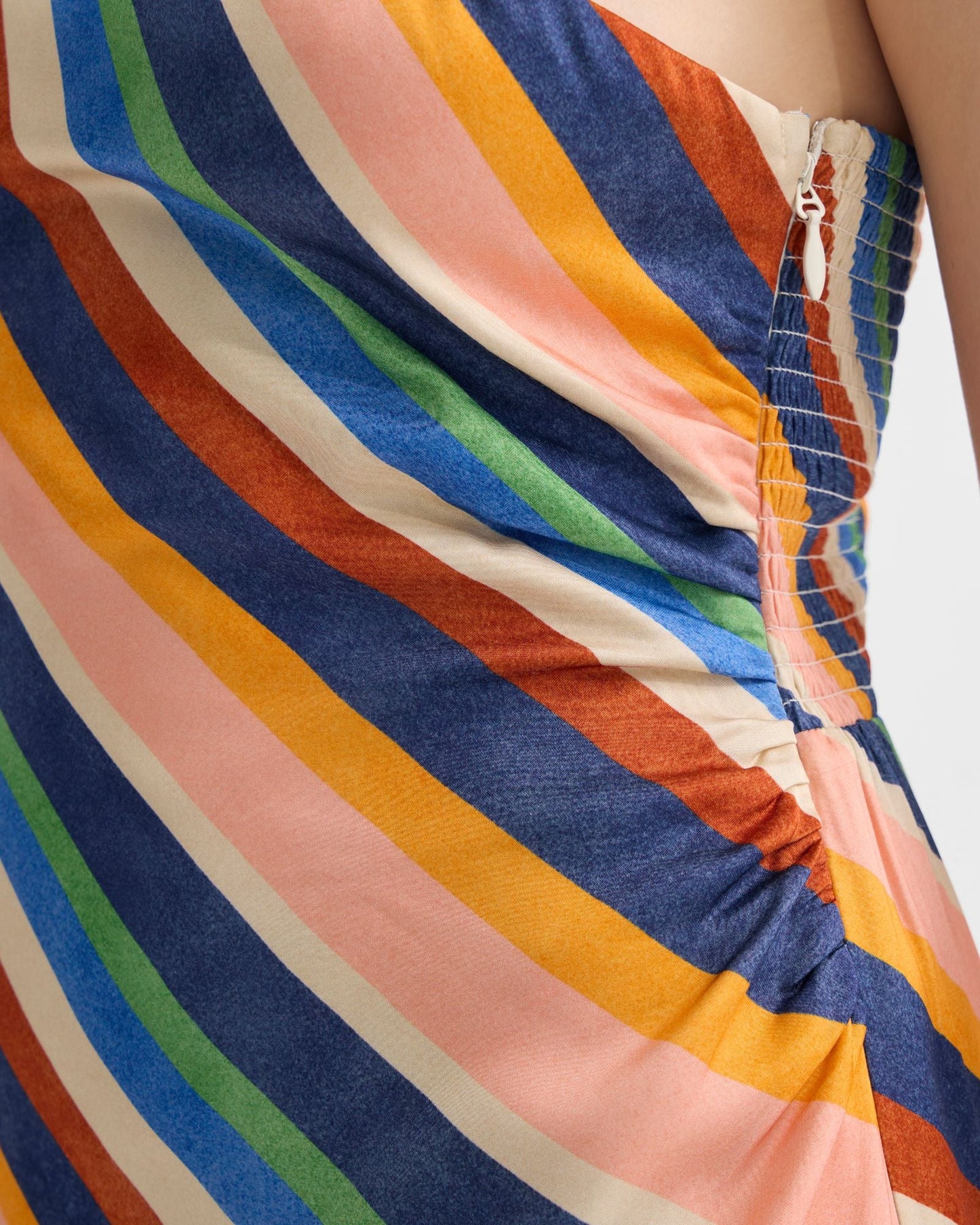 Capri Striped One Shoulder Dress