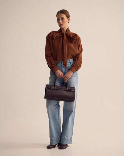 Jenna Rayon Blend Scarf Neck Top