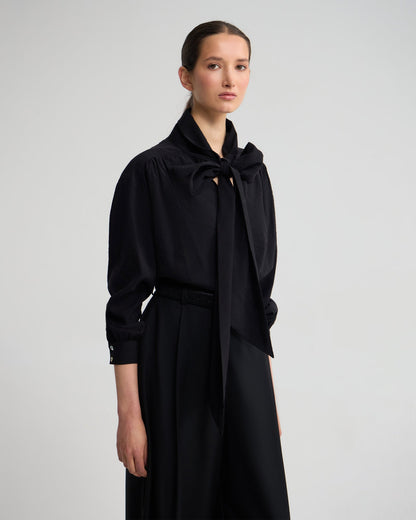 Jenna Rayon Blend Scarf Neck Top