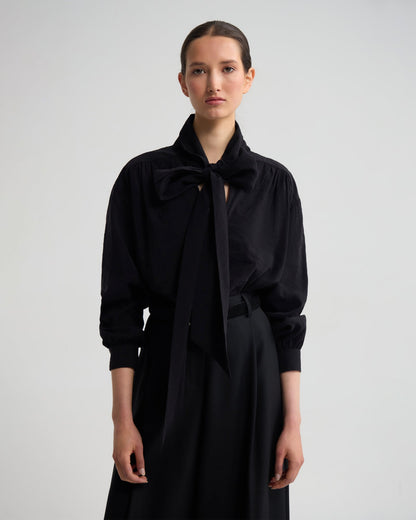 Jenna Rayon Blend Scarf Neck Top