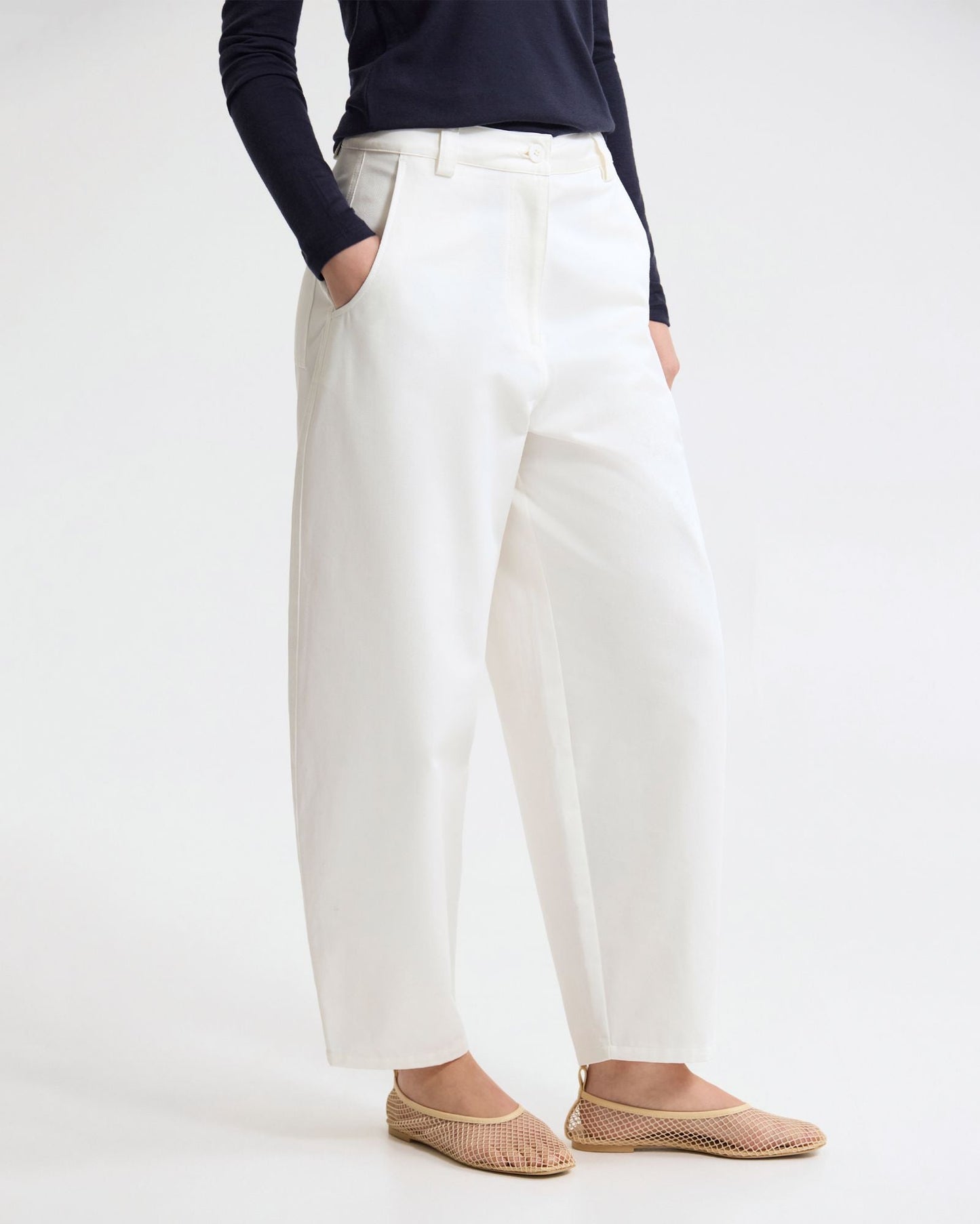 Etta Barrel Leg Cotton Pant