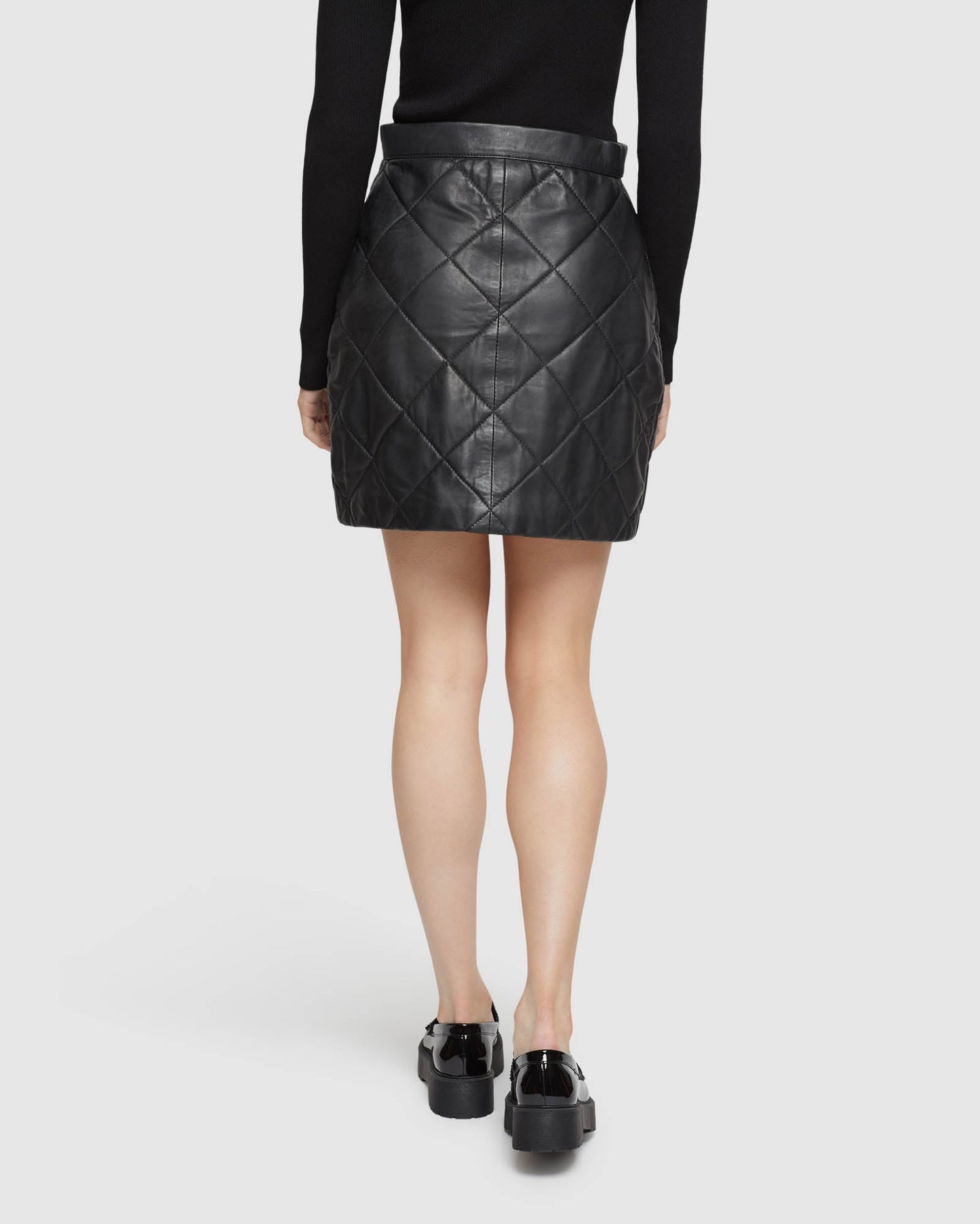 Ronnie Quilted Mini Leather Skirt