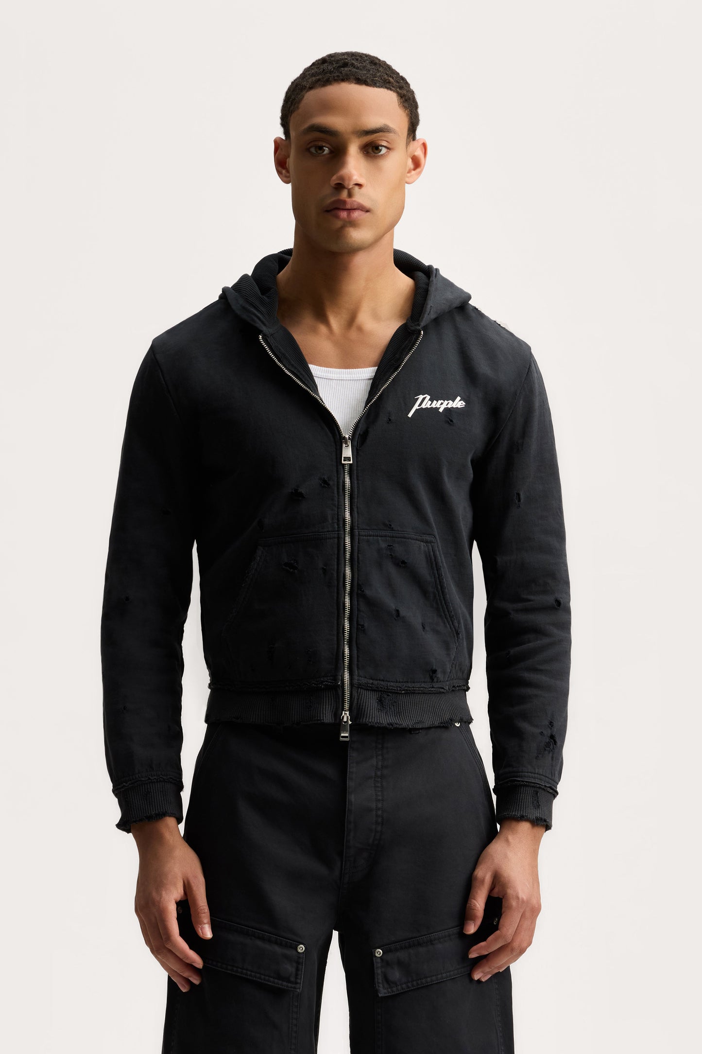 Script Zip Up Hoodie