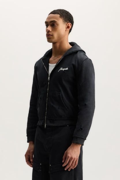 Script Zip Up Hoodie