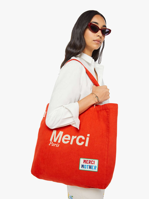 Merci x MOTHER Merci Tote - Red And Ecru