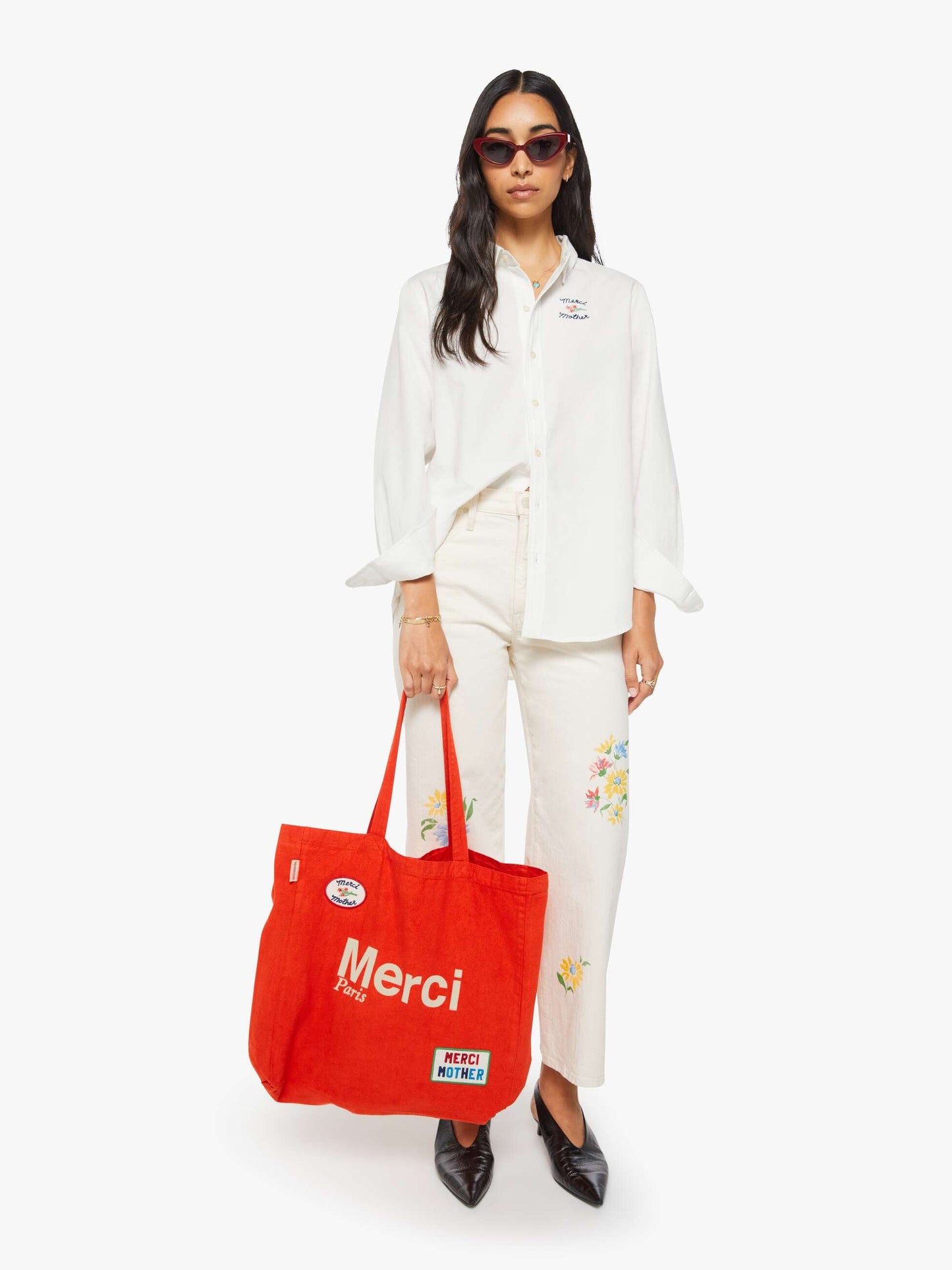 Merci x MOTHER Merci Tote - Red And Ecru