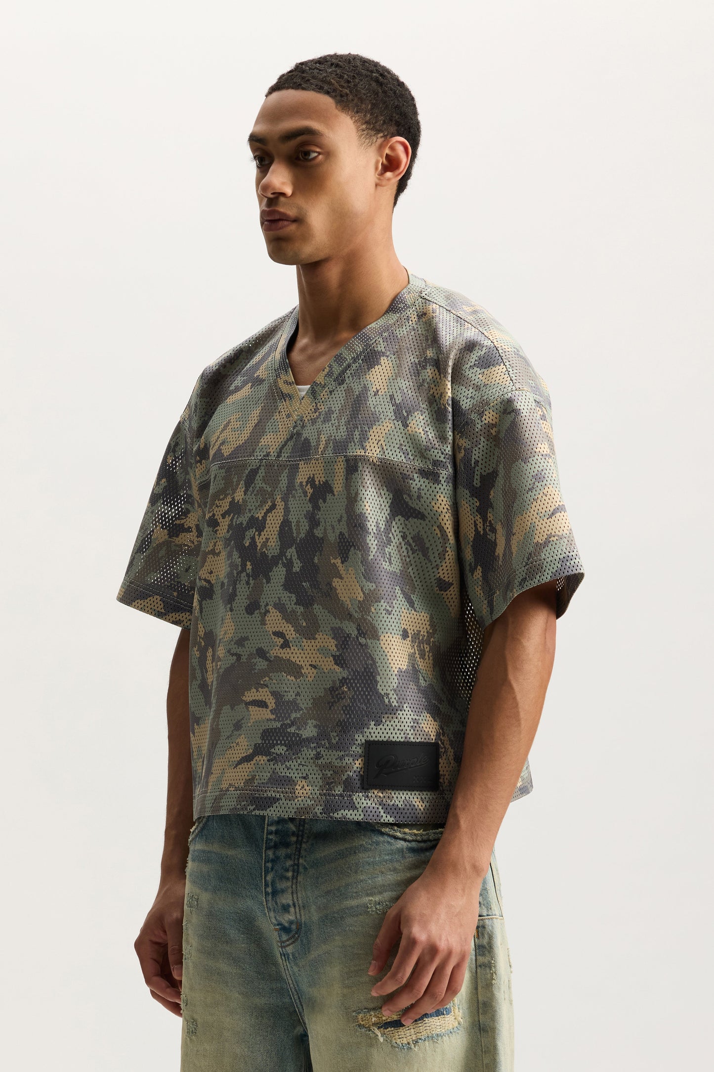 Painted Camo Leather Tee