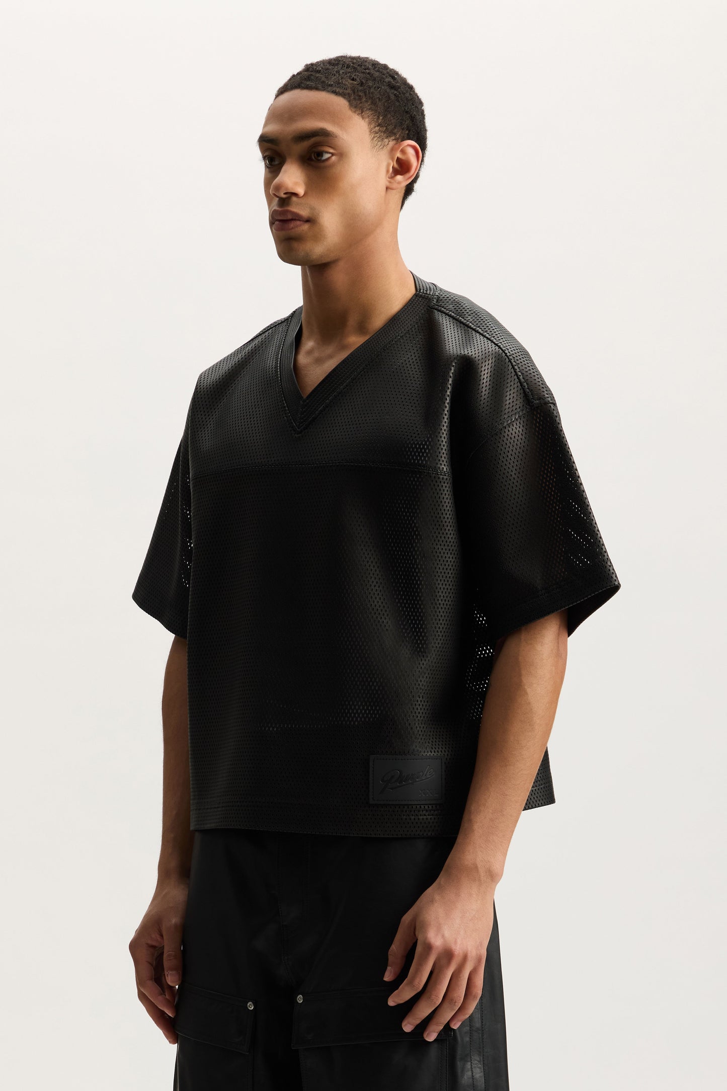 Leather Mesh Tee