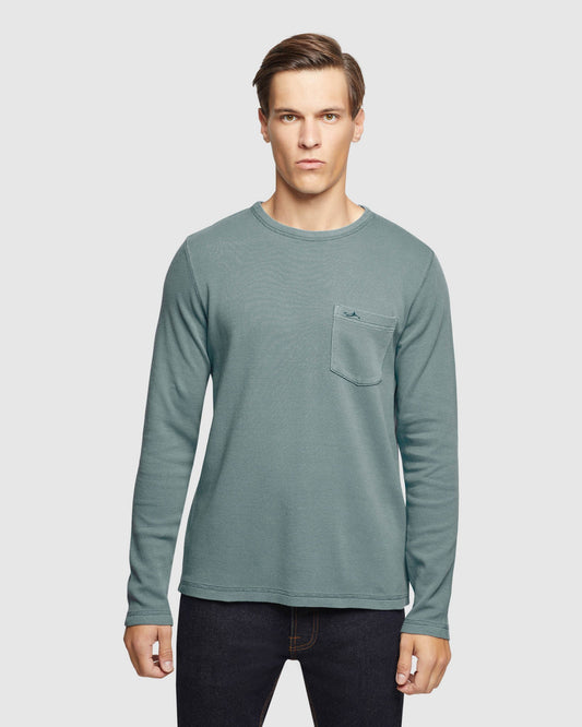 Albert Waffle Crew Neck Long Sleeve Tee