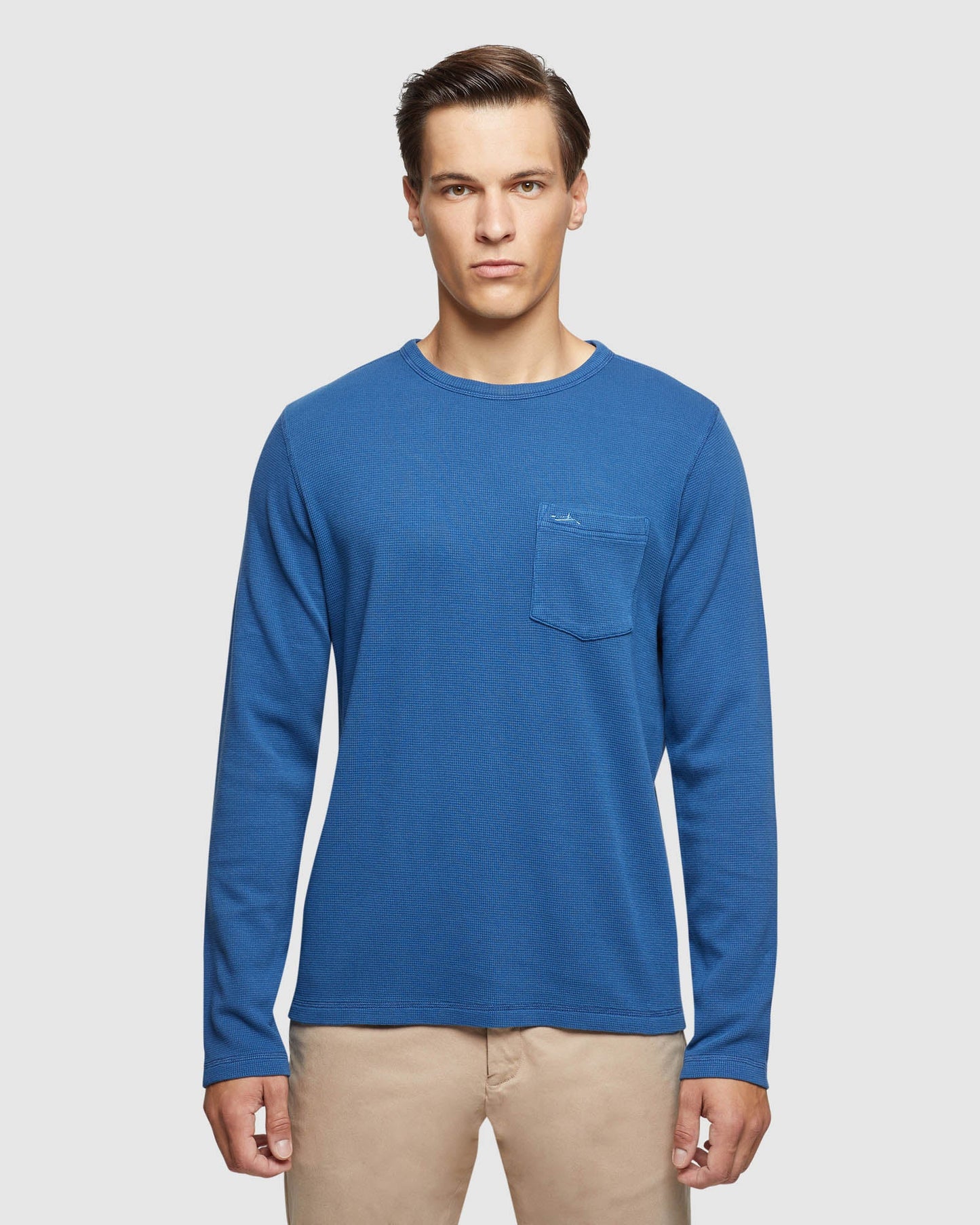 Albert Waffle Crew Neck Long Sleeve Tee