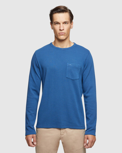 Albert Waffle Crew Neck Long Sleeve Tee