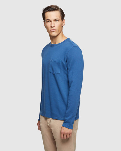 Albert Waffle Crew Neck Long Sleeve Tee