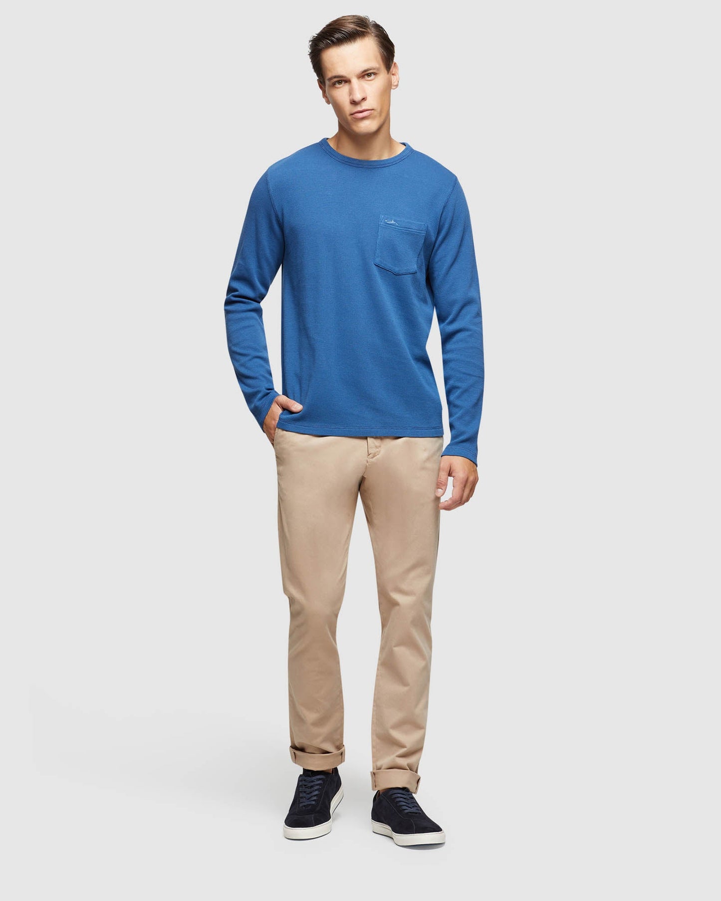 Albert Waffle Crew Neck Long Sleeve Tee