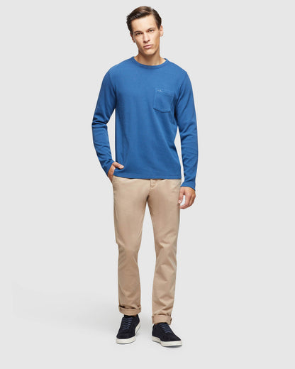 Albert Waffle Crew Neck Long Sleeve Tee