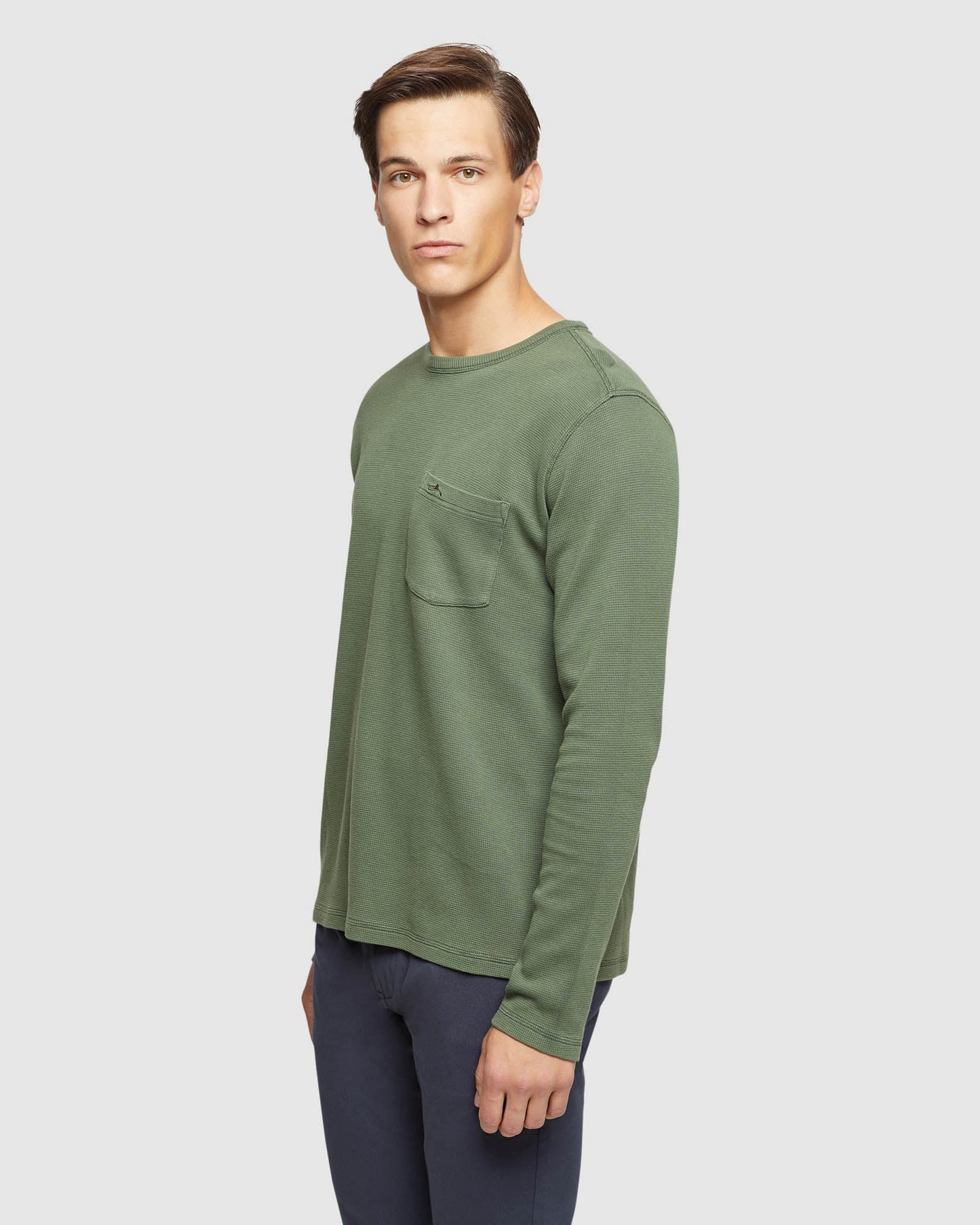 Albert Waffle Crew Neck Long Sleeve Tee