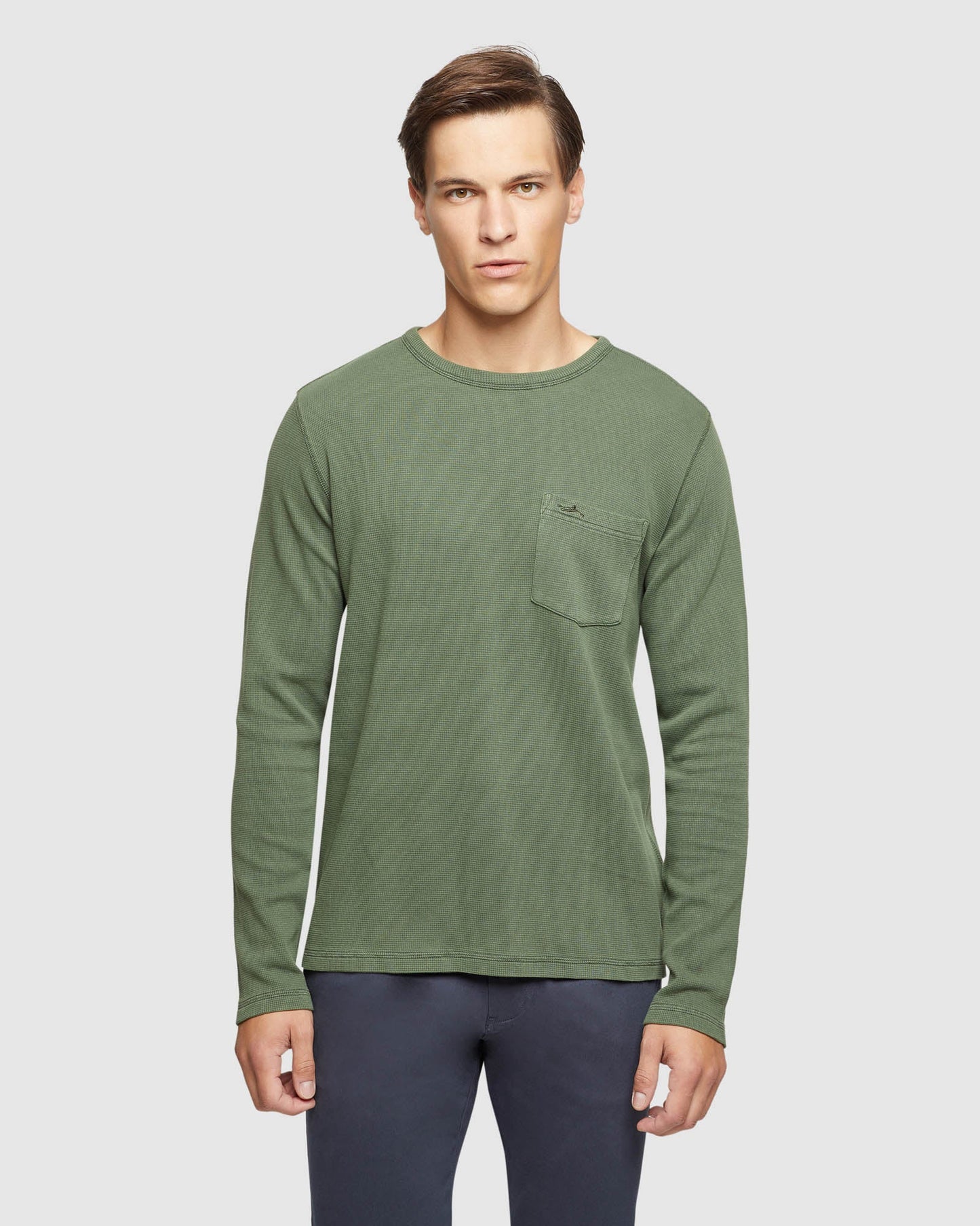 Albert Waffle Crew Neck Long Sleeve Tee