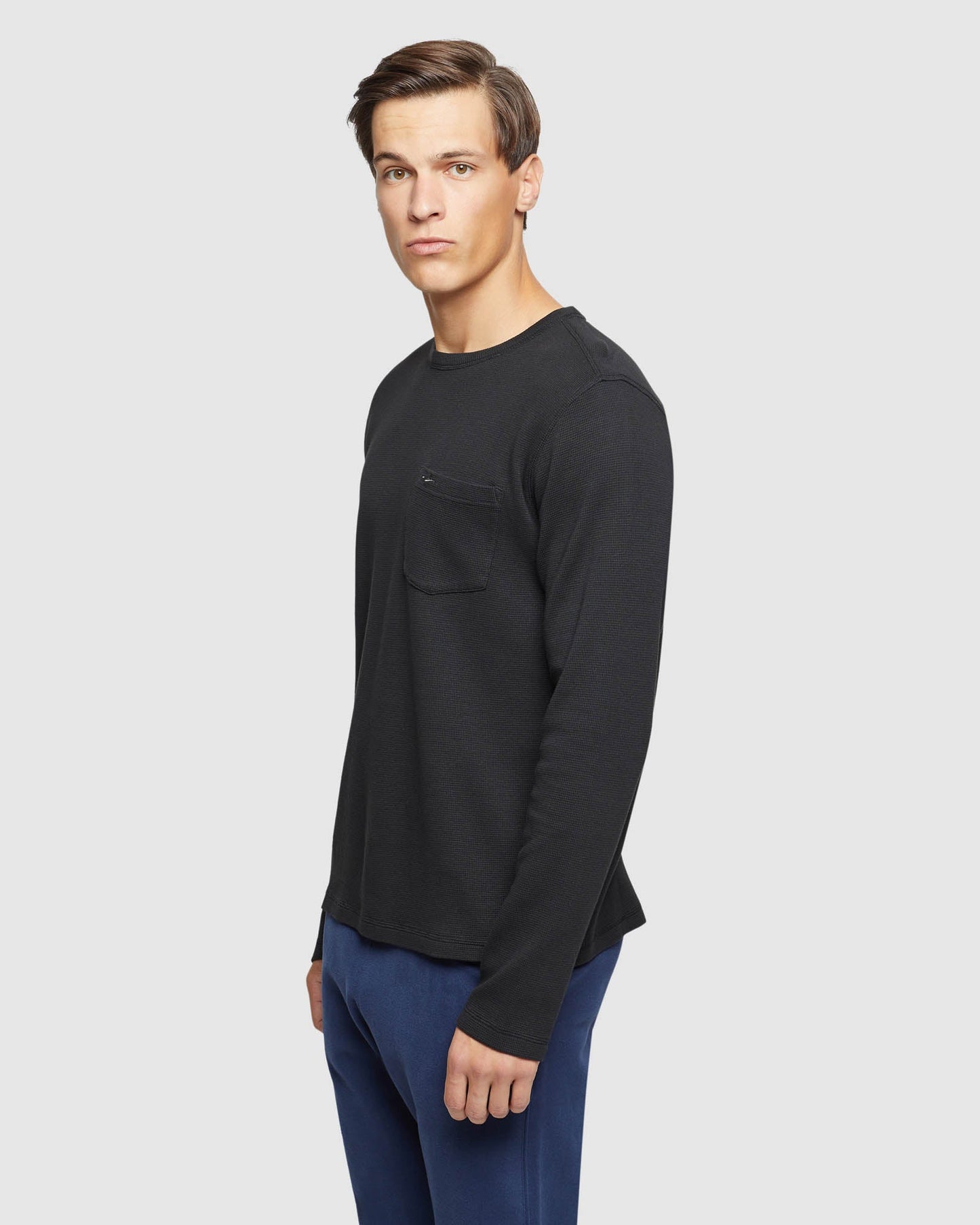 Albert Waffle Crew Neck Long Sleeve Tee