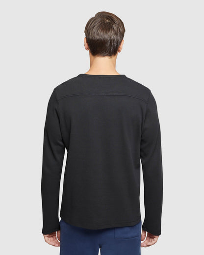 Albert Waffle Crew Neck Long Sleeve Tee