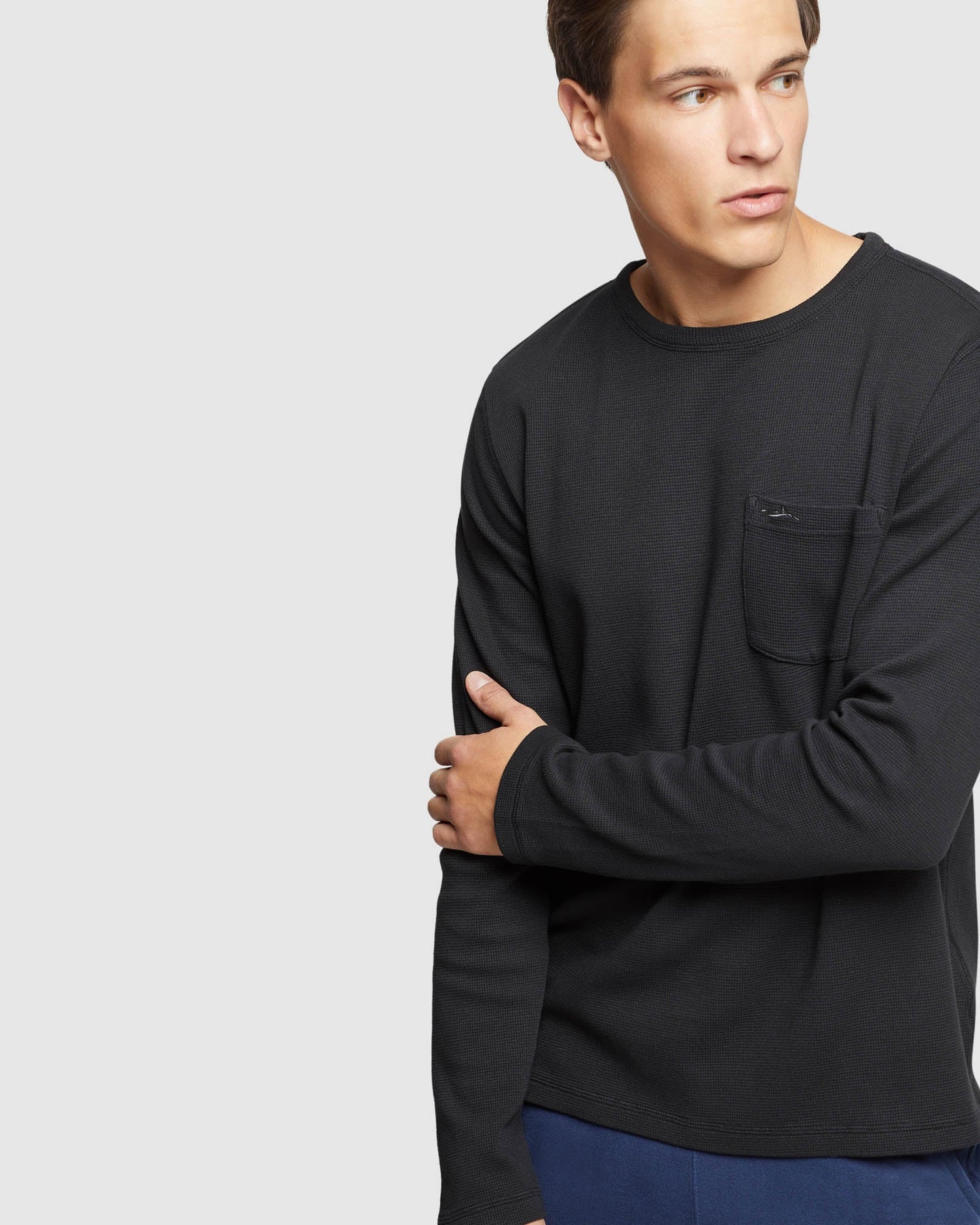 Albert Waffle Crew Neck Long Sleeve Tee